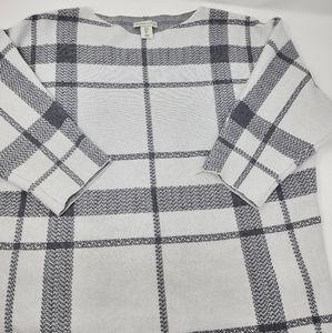Adrienne Vittadini Gray White‎ Sweater Large